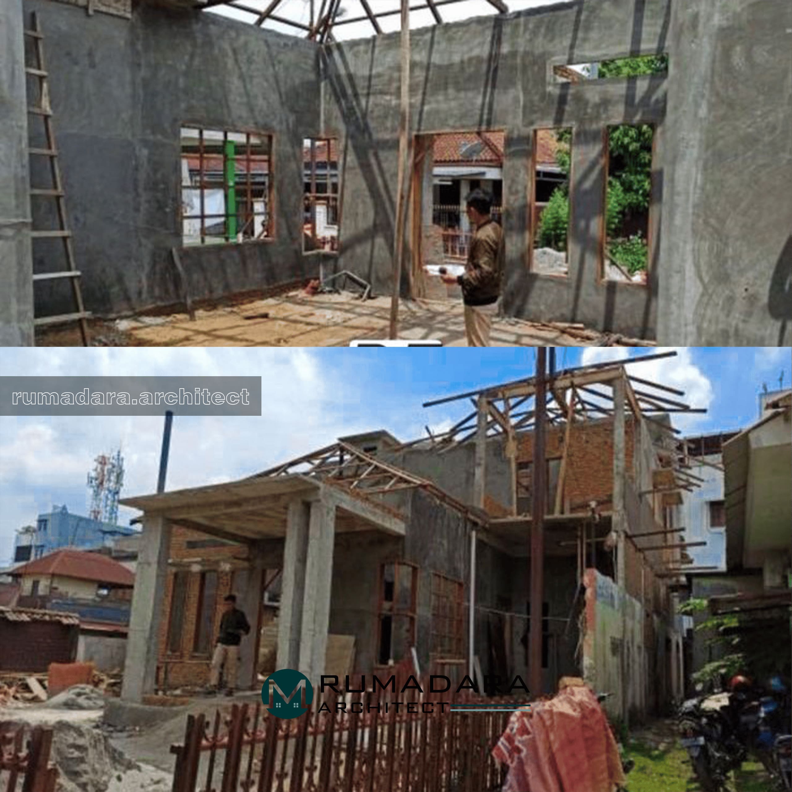 Pengerjaan susunan batu bata